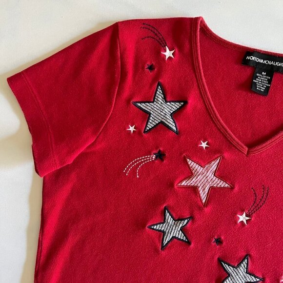 Norton McNaughton Red Star Embroidered Baby Tee - Picture 2 of 6